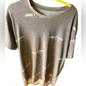 Size large Lularoe Patrick gray French loop terry shirt, with Blue& white USA